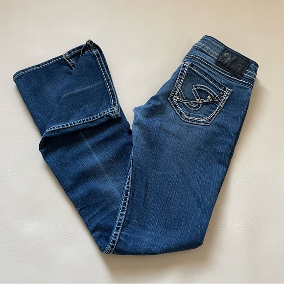 NWOT Silver Jeans Twisted Slit Ankle Bootcut Stretch Womens 24W 33L - Picture 2 of 15